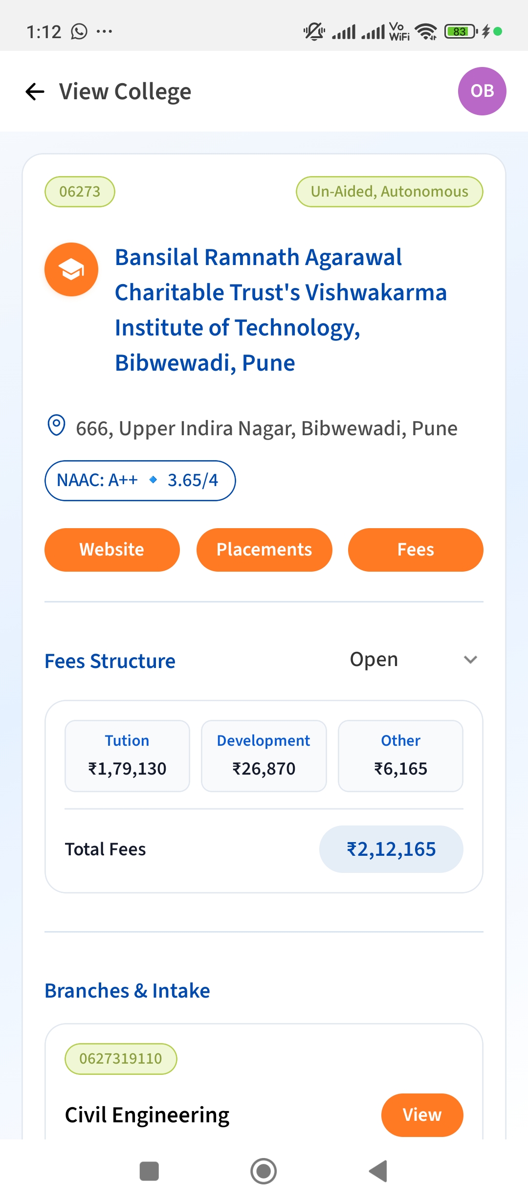 Detailed College Information