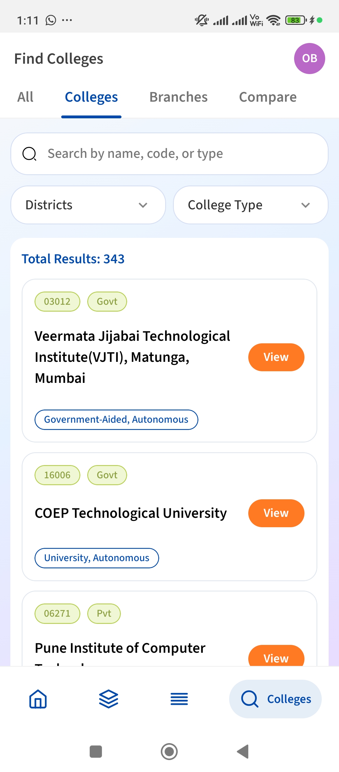 Smart College Search